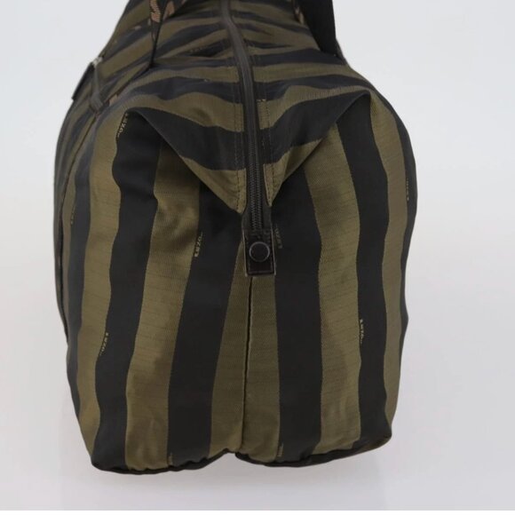 FENDI Pecan Canvas Boston Bag Black Brown - Picture 5 of 15